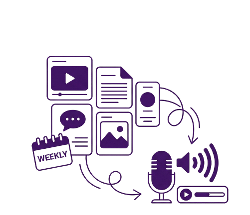 Weekly content digest illustration